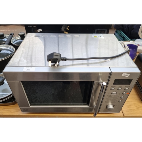 619 - A brushed stainless steel 800W microwave oven