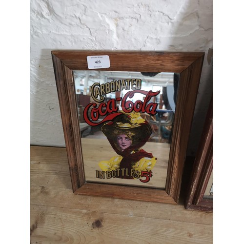 423 - Three framed advertising mirrors