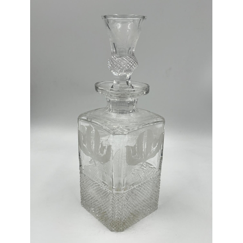 21 - An Edinburgh Crystal Thistle pattern decanter - approx. 27cm high
