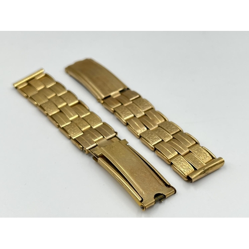 1218 - A H.G & S Corinthian 9ct metal core watch strap