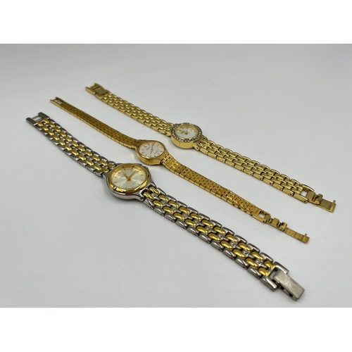 1222 - Three quartz women's wristwatches, one Constant, one Sekonda and one Rotary