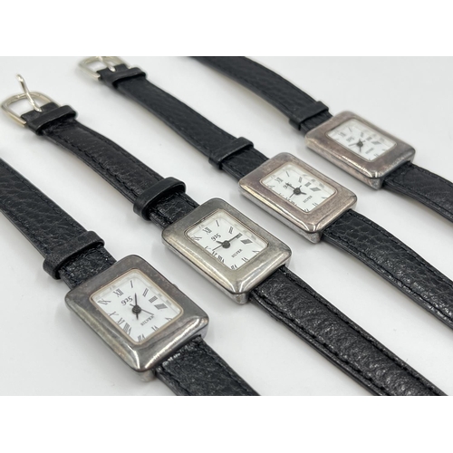 1224 - Four 925 silver cased quartz women's wristwatches