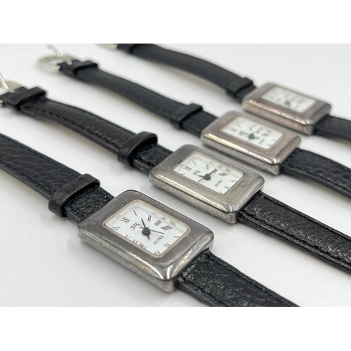 1224 - Four 925 silver cased quartz women's wristwatches