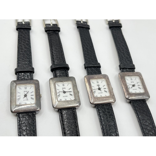 1224 - Four 925 silver cased quartz women's wristwatches