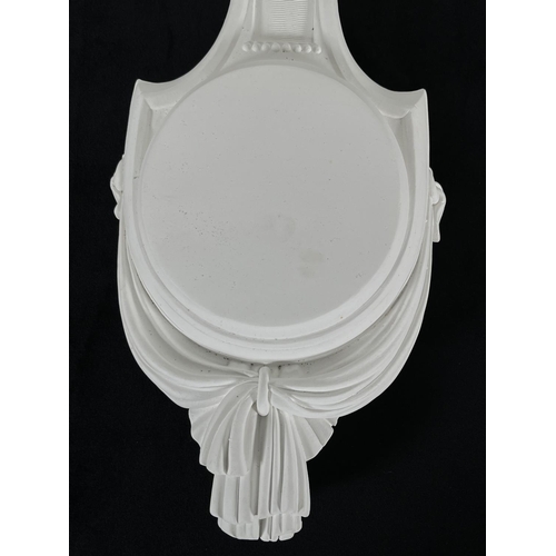 154 - A Bossons Fraser Art Regency style unpainted chalkware barometer - approx. 42.5cm high x 16cm wide