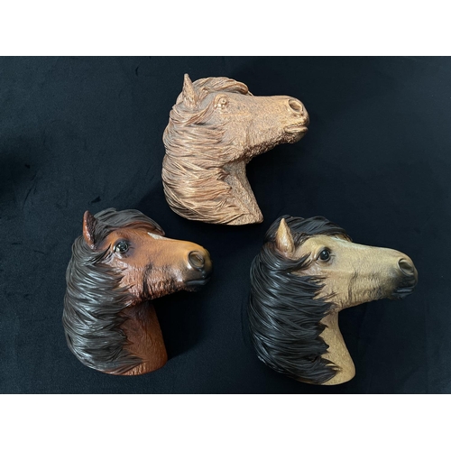 161 - Nine Bossons Fraser Art horse/pony head wall plaques