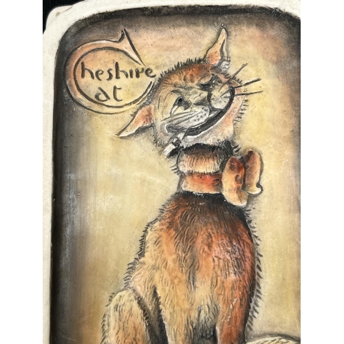 174 - A Bossons Ivorex Cheshire Cat plaque - approx. 15cm high x 8.5cm wide