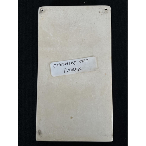 174 - A Bossons Ivorex Cheshire Cat plaque - approx. 15cm high x 8.5cm wide