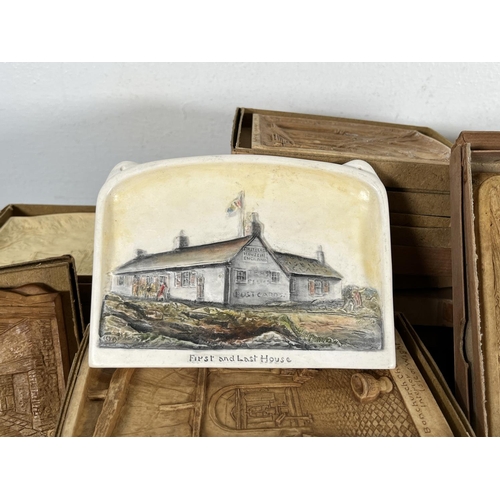 195 - A large collection of Bossons Ivorex painted and unpainted wall plaques to include First and Last Ho... 