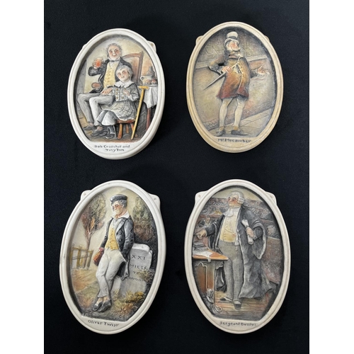 199 - A collection of Bossons and Osborne & Co. Ivorex wall plaques to include Dick Swiviller, Oliver twis... 