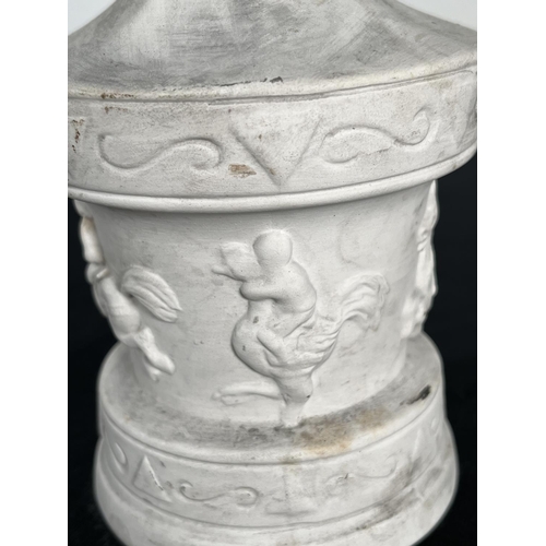 200 - A Bossons Merry Go Round unpainted pottery 13.5cm table lamp with certificate of authenticity