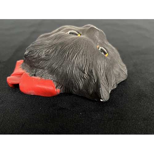 207 - Two Bossons Persian miniature chalkware cat head figurines comprising White and Black