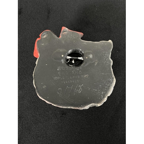 207 - Two Bossons Persian miniature chalkware cat head figurines comprising White and Black