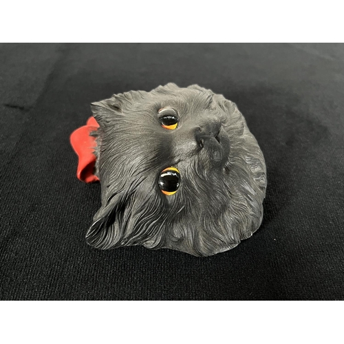 207 - Two Bossons Persian miniature chalkware cat head figurines comprising White and Black