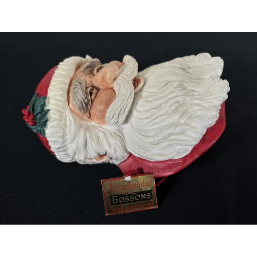 208 - Two Bossons Santa Claus chalkware head wall masks