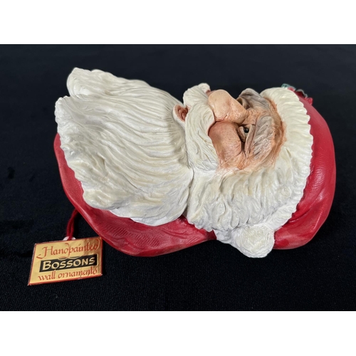 208 - Two Bossons Santa Claus chalkware head wall masks