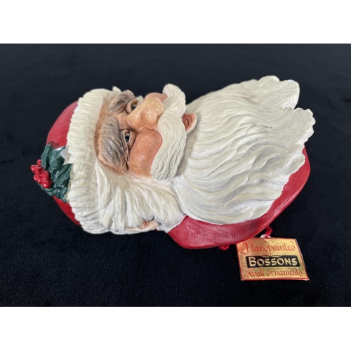 208 - Two Bossons Santa Claus chalkware head wall masks