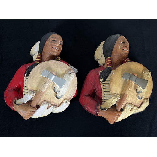 211 - Five Bossons chalkware head wall masks and ornaments comprising Lords of The Desert, Abdhul, Morocca... 