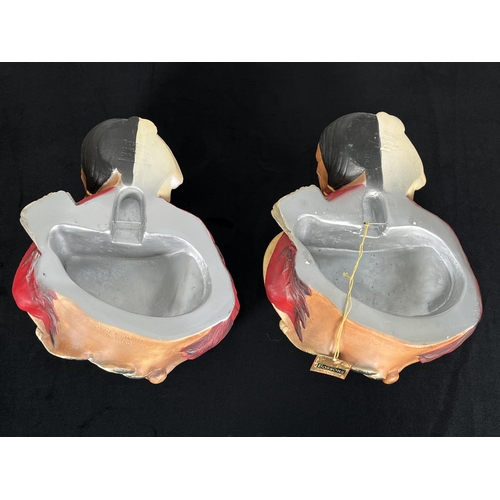 211 - Five Bossons chalkware head wall masks and ornaments comprising Lords of The Desert, Abdhul, Morocca... 