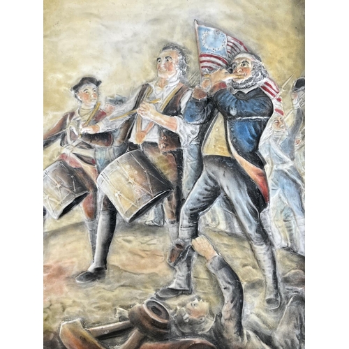 216 - A Bossons Ivorex 'Yankee Doodle' The Spirit of '76 chalkware wall plaque