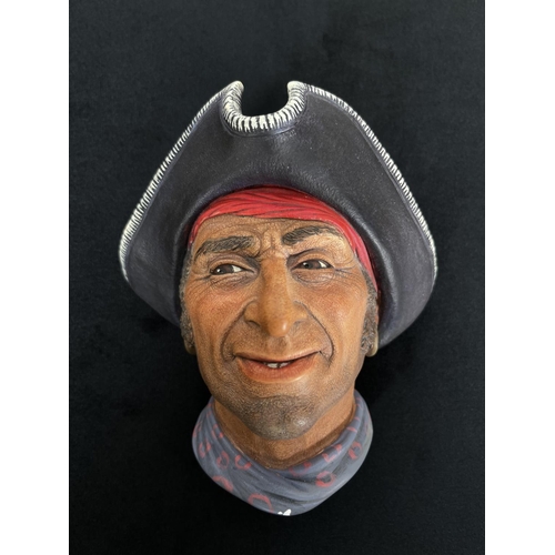 219 - A Bossons Captain Kid Privateer sample signed to rear W.R. Bossons chalkware head wall mask