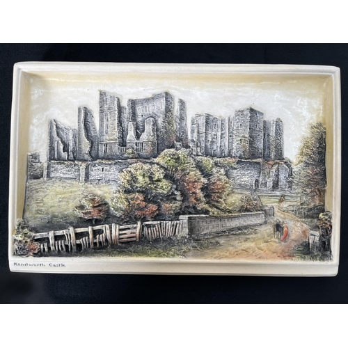 232 - A Bossons Ivorex Kenilworth Castle chalkware wall plaque