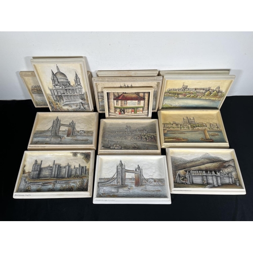 237 - A collection of Bossons Ivorex wall plaques to include Caernarvon Castle, Tower of London, Windsor C... 