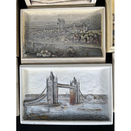 237 - A collection of Bossons Ivorex wall plaques to include Caernarvon Castle, Tower of London, Windsor C... 