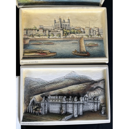 237 - A collection of Bossons Ivorex wall plaques to include Caernarvon Castle, Tower of London, Windsor C... 