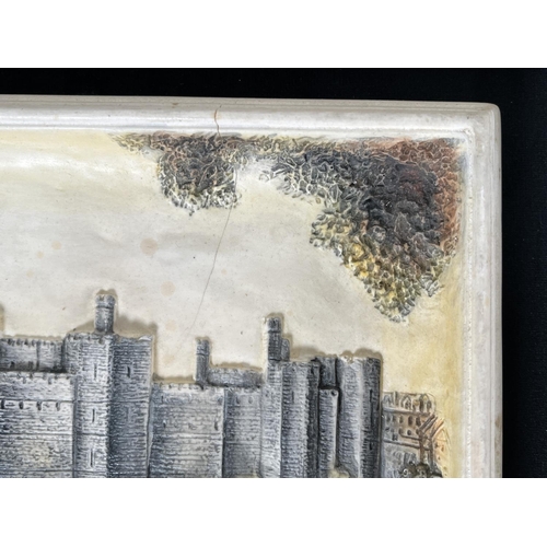 237 - A collection of Bossons Ivorex wall plaques to include Caernarvon Castle, Tower of London, Windsor C... 