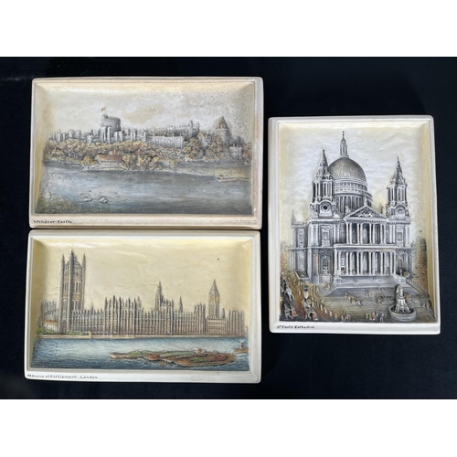 237 - A collection of Bossons Ivorex wall plaques to include Caernarvon Castle, Tower of London, Windsor C... 