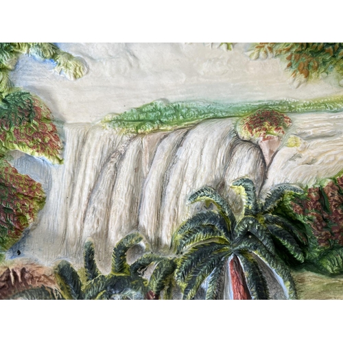 241 - A Bossons Victoria Falls chalkware wall plaque