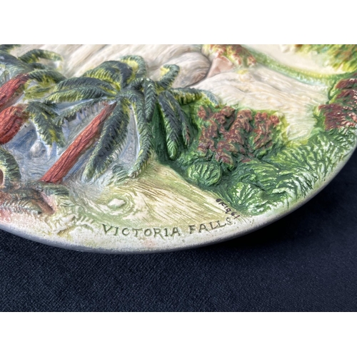 241 - A Bossons Victoria Falls chalkware wall plaque