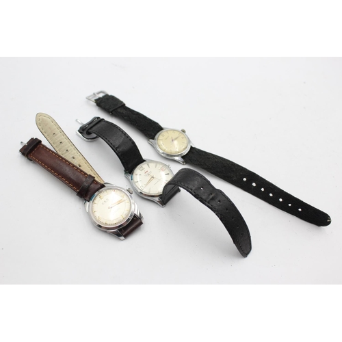 2156 - Three mechanical men's wristwatches to include Waltham USA, Rotary and one Oga