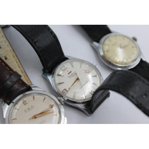 2156 - Three mechanical men's wristwatches to include Waltham USA, Rotary and one Oga