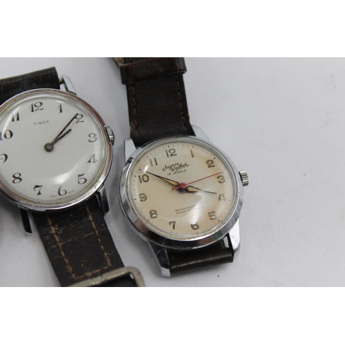 2157 - Four vintage mechanical men's wristwatches, one Antima, one Medana, one Timex and one James Walker