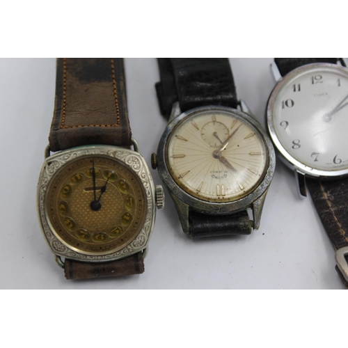 2157 - Four vintage mechanical men's wristwatches, one Antima, one Medana, one Timex and one James Walker