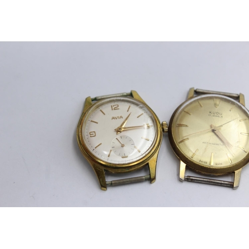 2158 - Four vintage mechanical men's wristwatchs to include Everite 'Super Slender', Avia etc.