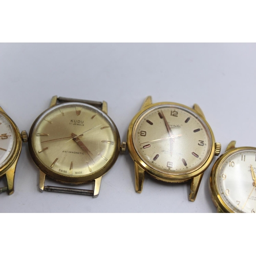 2158 - Four vintage mechanical men's wristwatchs to include Everite 'Super Slender', Avia etc.