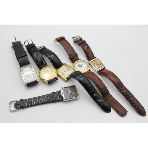 2175 - Six quartz men's wristwatches to include Mondaine, Armani, Volvo designed radiator grill etc.