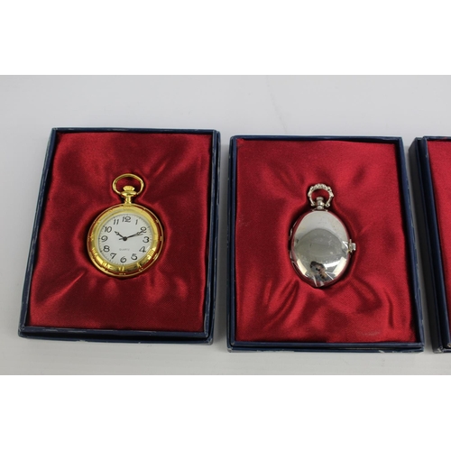 2177 - A collection of collectors quartz men's pocket watches to include English themes etc.