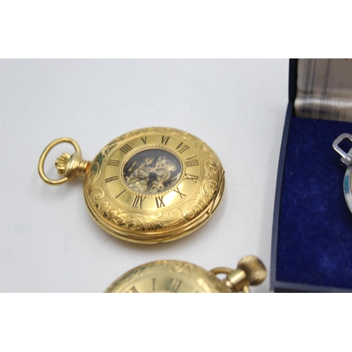 2180 - Six vintage and later hand wind men's pocket watches to include Oris, Grovana etc.