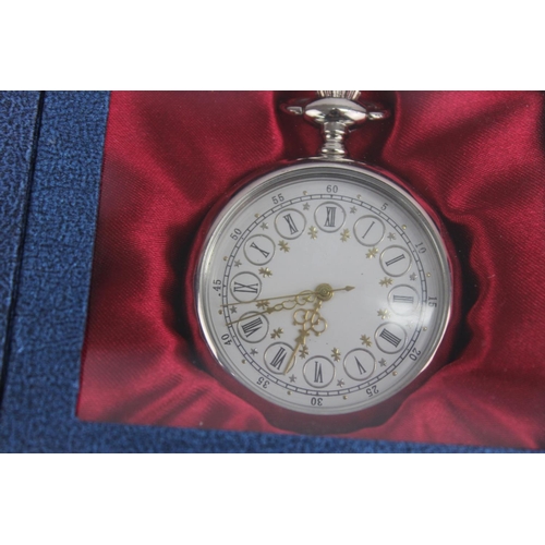 2181 - A collectoin of collectors quartz pocket watches to include Steam Train themes, Eagle themes etc.