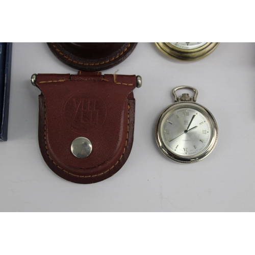 2181 - A collectoin of collectors quartz pocket watches to include Steam Train themes, Eagle themes etc.