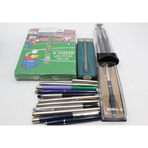 2264 - Fourteen assorted Parker rollerball/felt pens