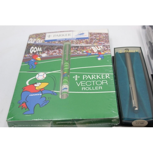 2264 - Fourteen assorted Parker rollerball/felt pens