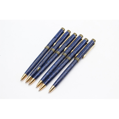 2265 - Six Waterman blue lacquer mechanical pencils