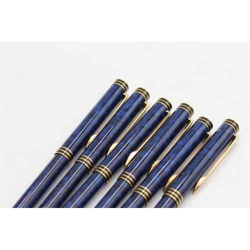 2265 - Six Waterman blue lacquer mechanical pencils