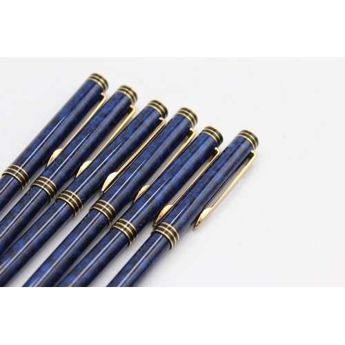 2265 - Six Waterman blue lacquer mechanical pencils