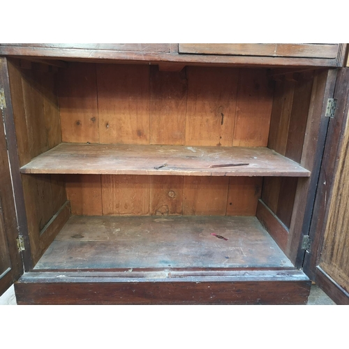 1075 - An Edwardian stained mahogany sideboard with two drawers and two lower cupboard doors - approx. 98cm... 